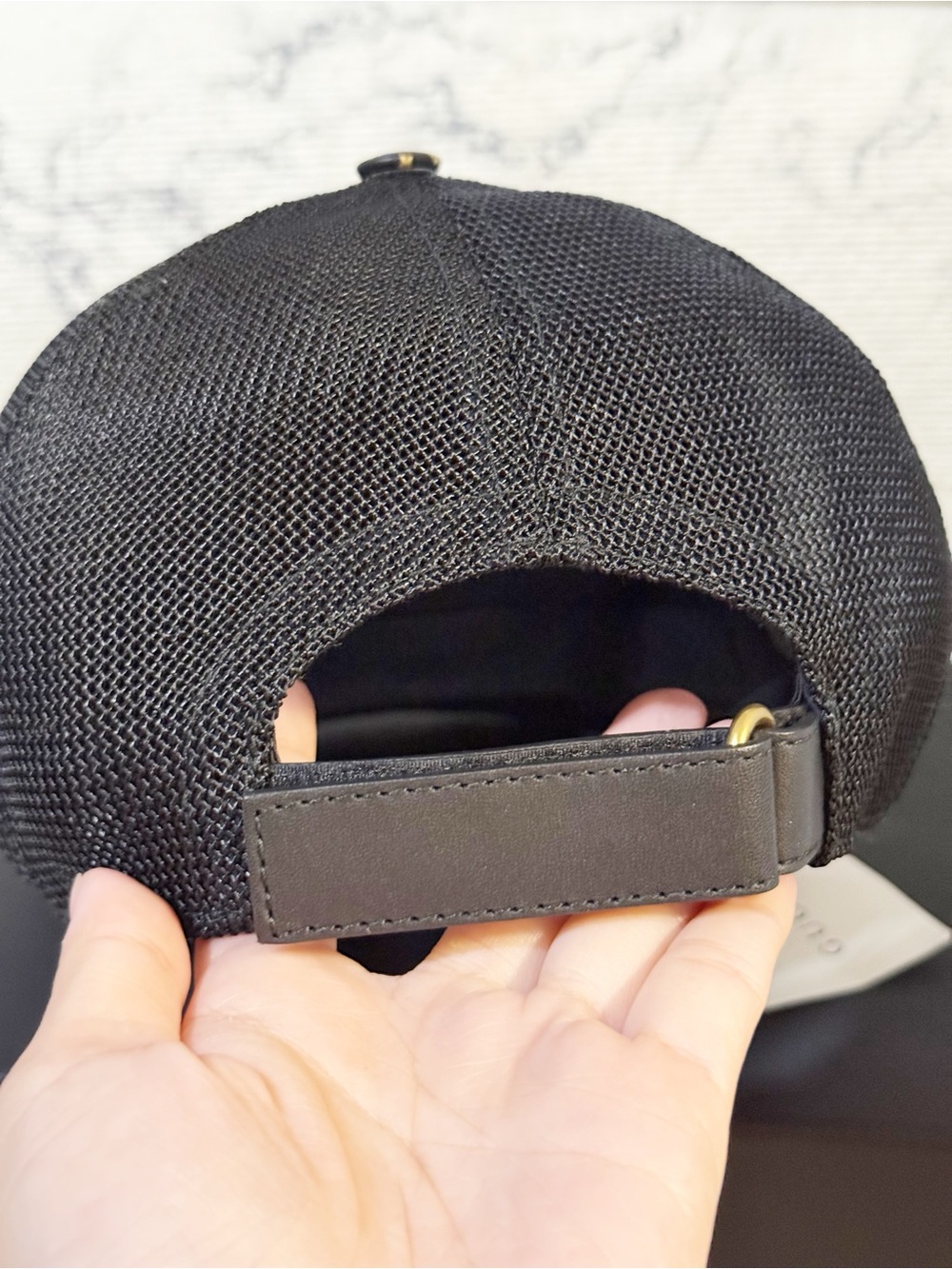 GUCCI x SEGA Black Lambskin Leather Star GUCCY Mesh Baseball Cap Hat (L: 59 cm) - Picture 12 of 16